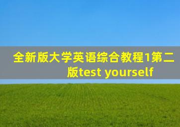 全新版大学英语综合教程1第二版test yourself